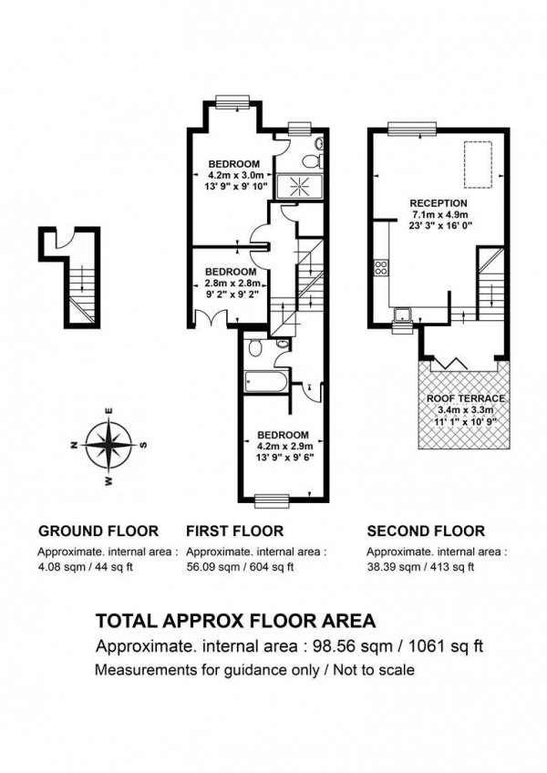 Floor Plan for 3 Bedroom Apartment for Sale in Shenley Road, Camberwell, SE5, SE5, 8NN - Offers in Excess of &pound800,000