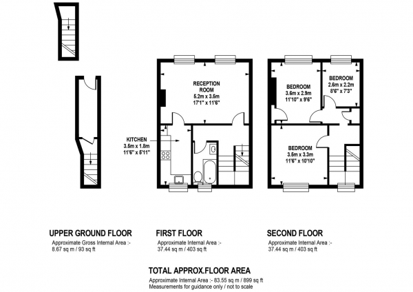 Floor Plan for 3 Bedroom Flat for Sale in Vicarage Grove, Camberwell, SE5, SE5, 7LY -  &pound700,000