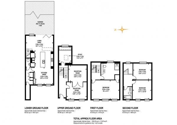 Floor Plan Image for 3 Bedroom Terraced House for Sale in Lyndhurst Way, Peckham, SE15