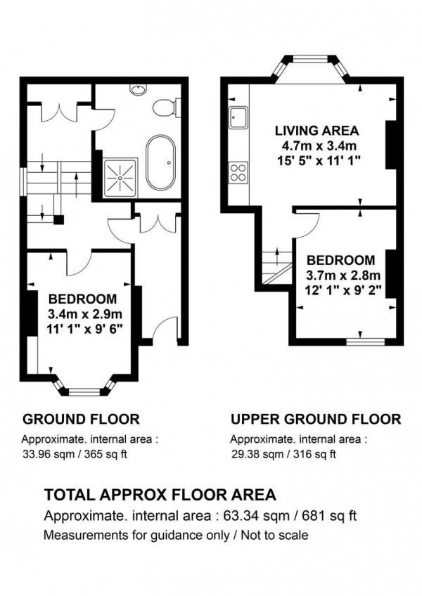 Floor Plan Image for 2 Bedroom Flat for Sale in Shenley Road, Camberwell, SE5