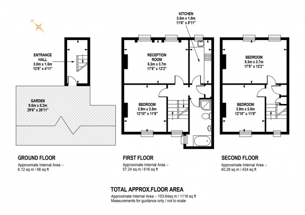 Floor Plan Image for 3 Bedroom Flat for Sale in Camberwell New Road, Camberwell, SE5