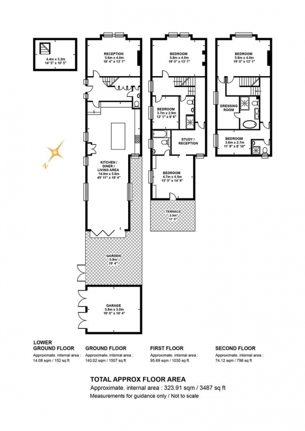 Floor Plan Image for 5 Bedroom Semi-Detached House for Sale in Knatchbull Road, Camberwell, SE5