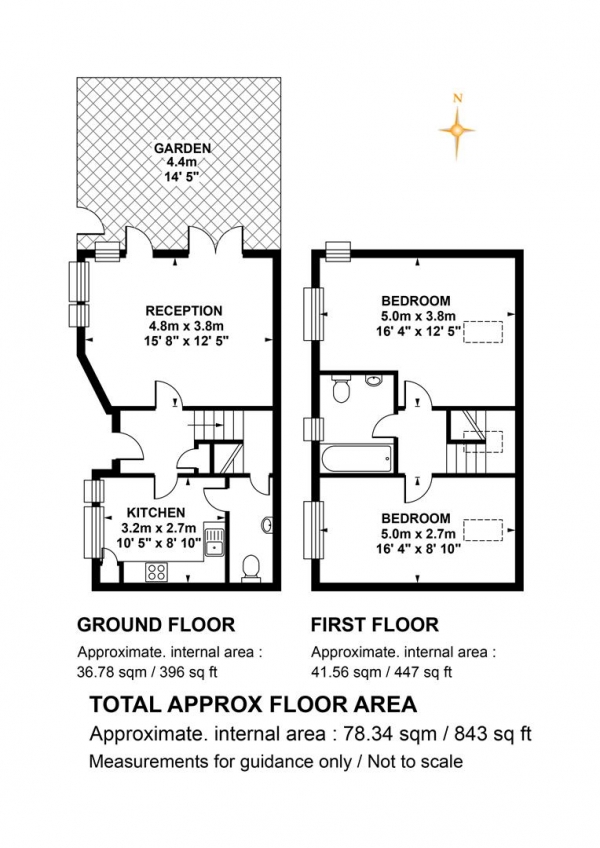 Floor Plan Image for 2 Bedroom Terraced House for Sale in Bushey Hill Road, Camberwell, SE5