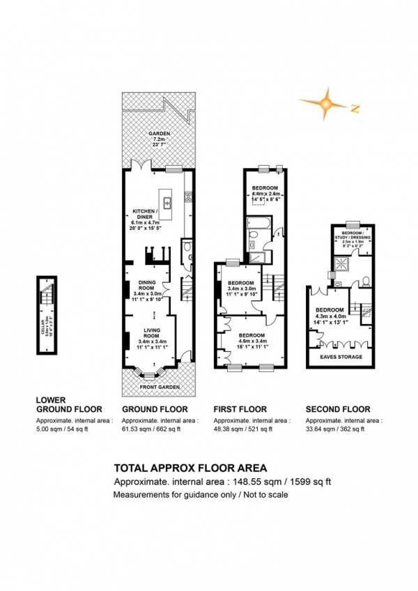 Floor Plan Image for 5 Bedroom Terraced House for Sale in Anstey Road, Peckham, SE15