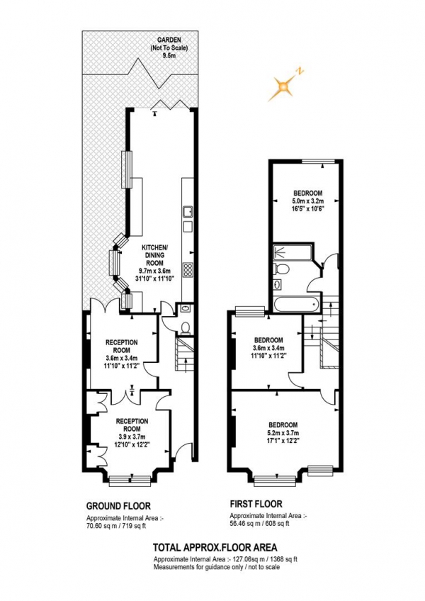 Floor Plan Image for 3 Bedroom Terraced House for Sale in Harlescott Road, Nunhead, SE15