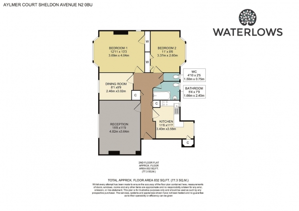 Floor Plan Image for 3 Bedroom Flat for Sale in Sheldon Avenue, Highgate, N6