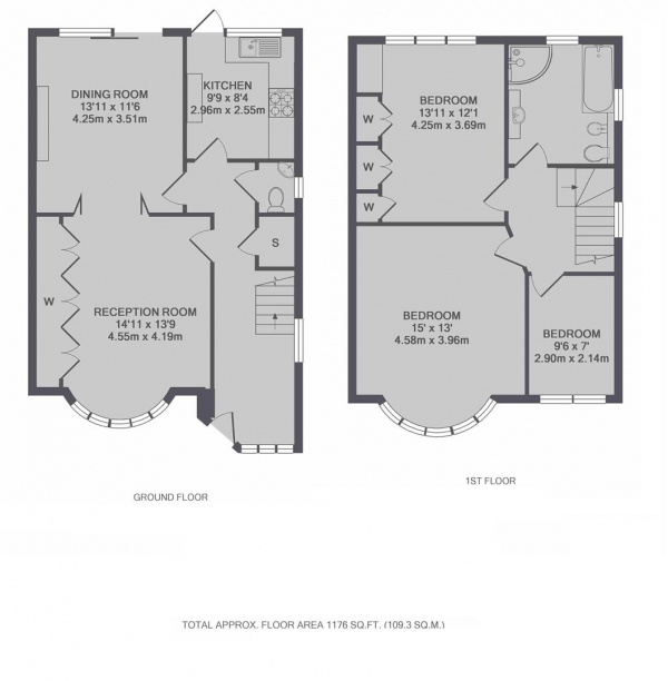 Floor Plan Image for 3 Bedroom Semi-Detached House to Rent in Walmington Fold, West Finchley