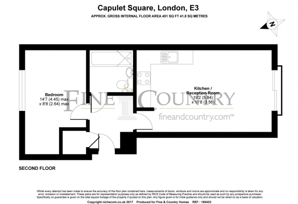 Floor Plan Image for 1 Bedroom Apartment for Sale in Capulet Square, E3