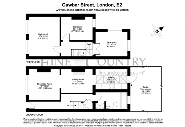 Floor Plan Image for 3 Bedroom Terraced House for Sale in Gawber Street, E2