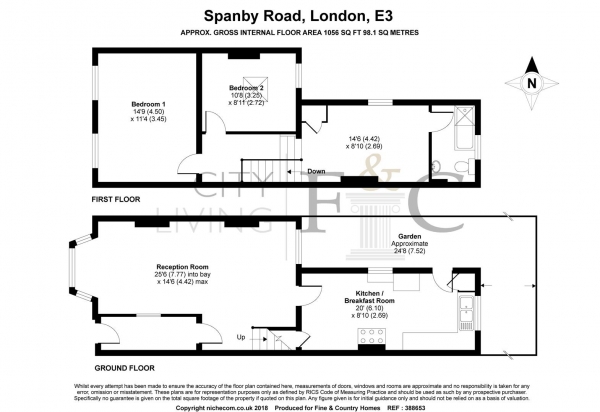 Floor Plan Image for 3 Bedroom Terraced House for Sale in Spanby Road, London