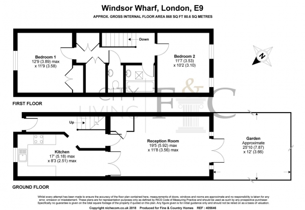 Floor Plan Image for 2 Bedroom Terraced House for Sale in Windsor Wharf, London
