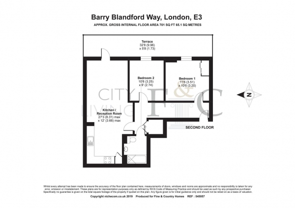 Floor Plan Image for 2 Bedroom Apartment to Rent in 10 Barry Blandford Way, London