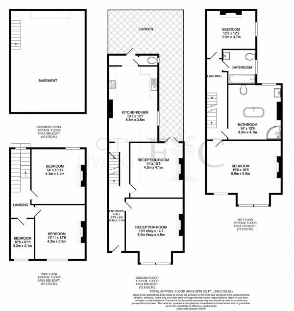 Floor Plan Image for 5 Bedroom Semi-Detached House to Rent in Rosendale Road, SE21