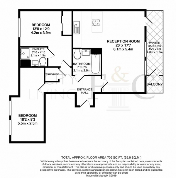 Floor Plan Image for 2 Bedroom Apartment to Rent in Devons Road, London