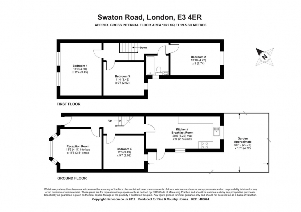 Floor Plan Image for 4 Bedroom Terraced House to Rent in Swaton Road, London