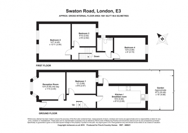 Floor Plan Image for 4 Bedroom End of Terrace House to Rent in Swaton Road, London