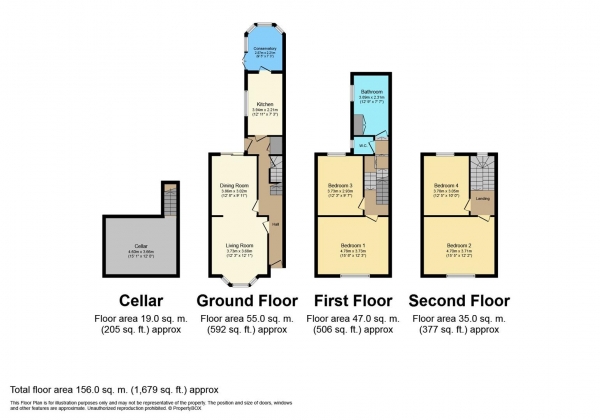 Floor Plan Image for 4 Bedroom Terraced House for Sale in Spring Street, Rugby