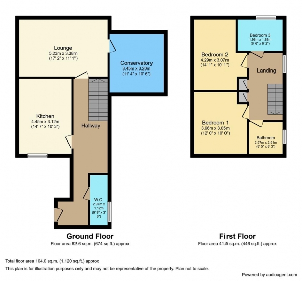 Floor Plan Image for 3 Bedroom Detached House for Sale in Montgomery Drive, Rugby