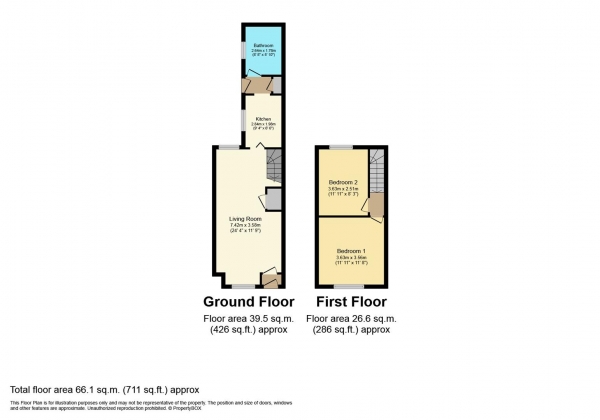 Floor Plan Image for 2 Bedroom End of Terrace House for Sale in Oxford Street, Rugby