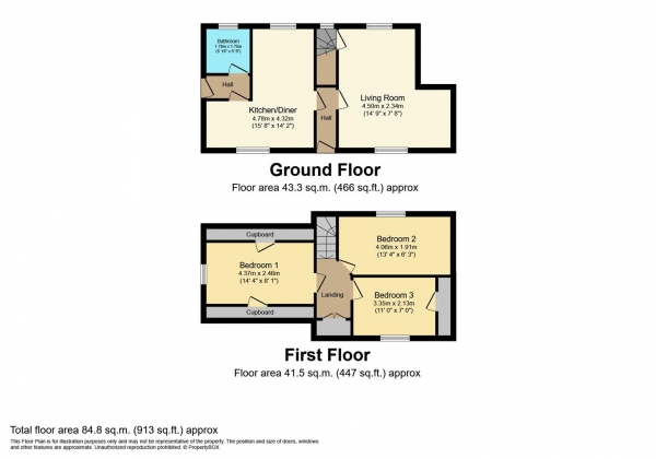 Floor Plan Image for 3 Bedroom Cottage for Sale in Elizabeth Cottages, Lutterworth Road, Shawell