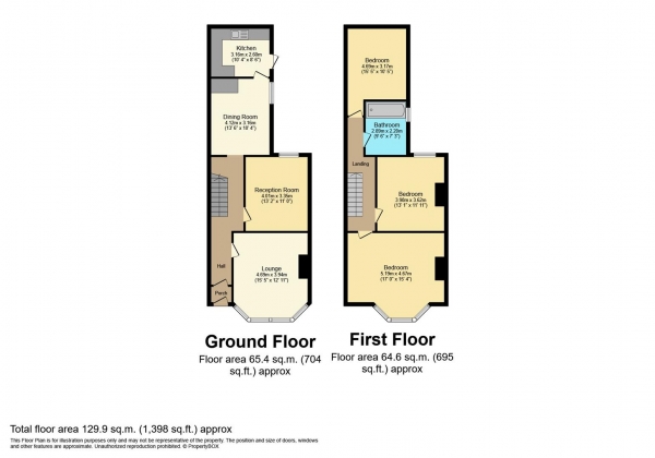 Floor Plan Image for 3 Bedroom Property for Sale in Wellington Hill, Bristol