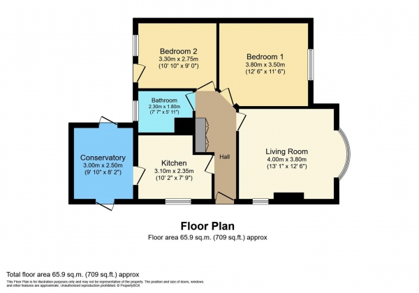 Floor Plan Image for 2 Bedroom Bungalow for Sale in Cedar Way, Wellingborough