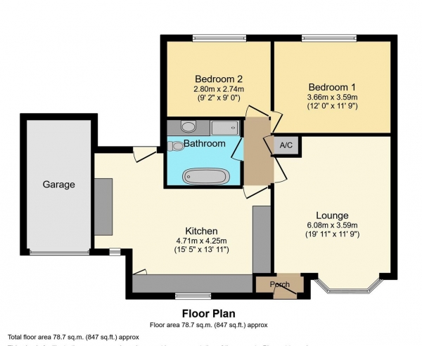 Floor Plan Image for 2 Bedroom Bungalow for Sale in Anglers Close, March