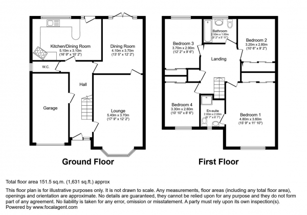 Floor Plan Image for 4 Bedroom Property for Sale in Dorchester Park, Runcorn