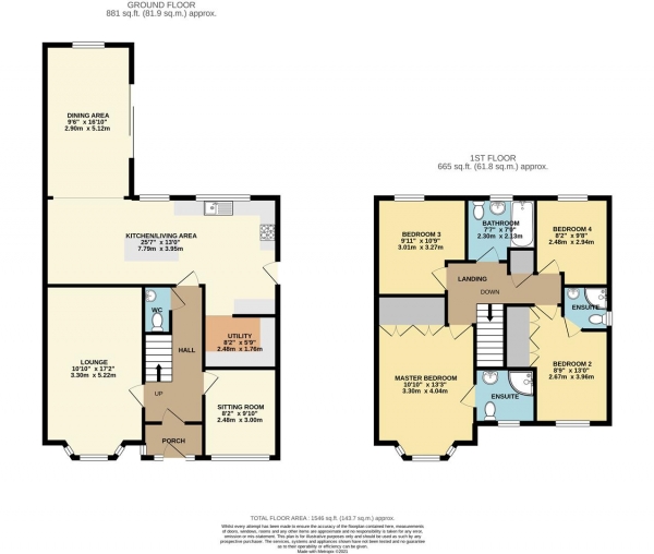 Floor Plan Image for 4 Bedroom Property for Sale in Odin Court, Scartho Top, Grimsby