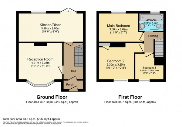 Floor Plan Image for 3 Bedroom Property for Sale in Canberra Grove, Filton, Bristol