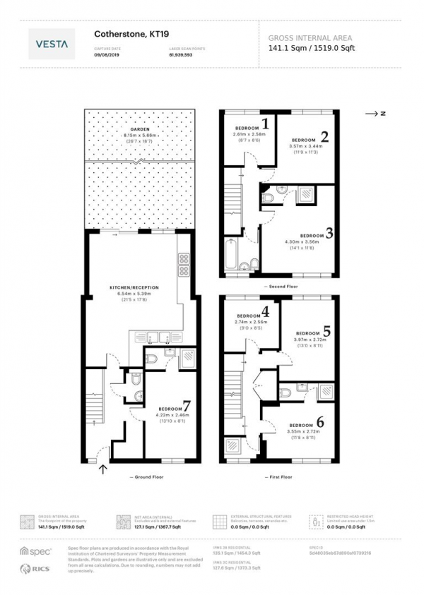 Floor Plan Image for 7 Bedroom Terraced House for Sale in Cotherstone, Epsom