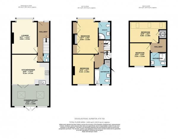 Floor Plan Image for 4 Bedroom End of Terrace House for Sale in Surbiton