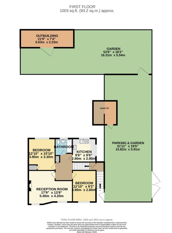 Floor Plan Image for 2 Bedroom Maisonette for Sale in Chessington