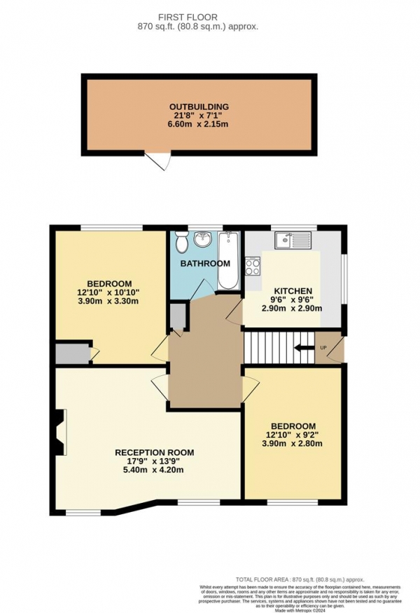 Floor Plan Image for 2 Bedroom Maisonette for Sale in Chessington