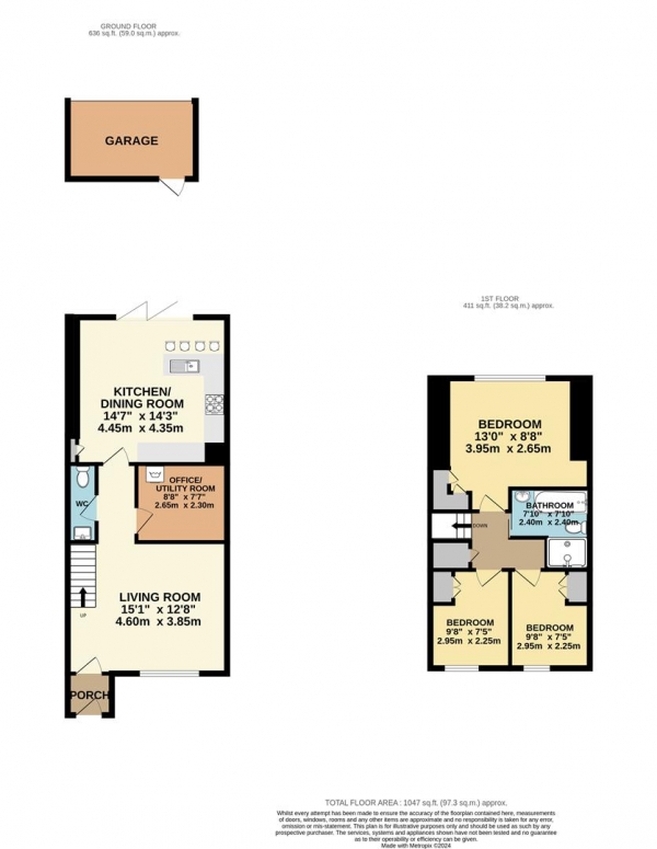 Floor Plan Image for 3 Bedroom Terraced House for Sale in Beechen Lane, Lower Kingswood, Tadworth