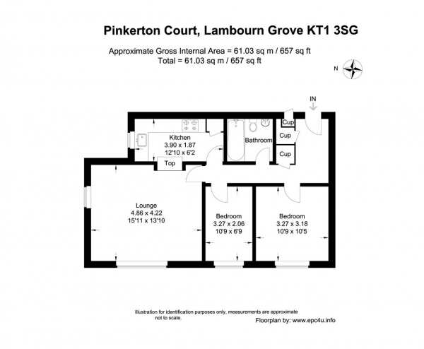 Floor Plan Image for 2 Bedroom Apartment for Sale in Lambourn Grove, Kingston