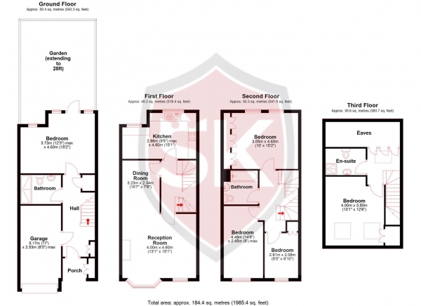 Floor Plan Image for 4 Bedroom Terraced House for Sale in May Bate Avenue, Kingston Upon Thames