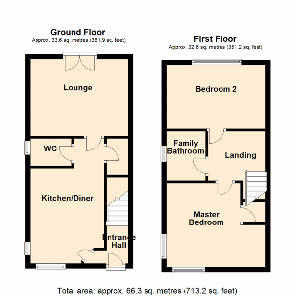 Floor Plan for 2 Bedroom Semi-Detached House for Sale in Wedgewood Close, Allerton Bywater, Castleford, WF10, 2FU -  &pound200,000