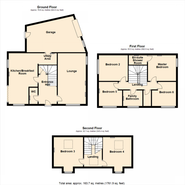 Floor Plan Image for 6 Bedroom Detached House for Sale in Lidgett Lane, Garforth, Leeds