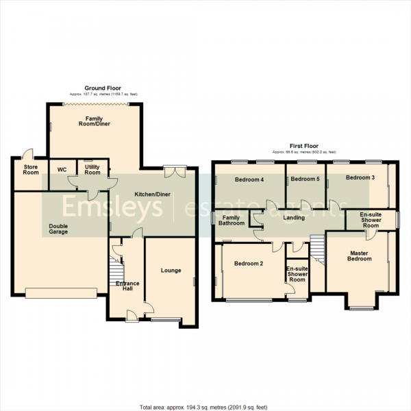 Floor Plan Image for 5 Bedroom Detached House for Sale in Harvest Close, Garforth, Leeds