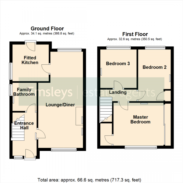 Floor Plan Image for 3 Bedroom Semi-Detached House for Sale in Fairburn Drive, Garforth Leeds