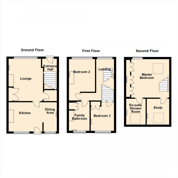 Floor Plan Image for 3 Bedroom Terraced House for Sale in Sunnybank, Micklefield, Leeds