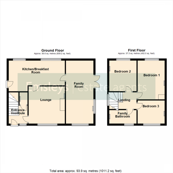 Floor Plan Image for 3 Bedroom Detached House for Sale in Pondfields Place, Kippax, Leeds