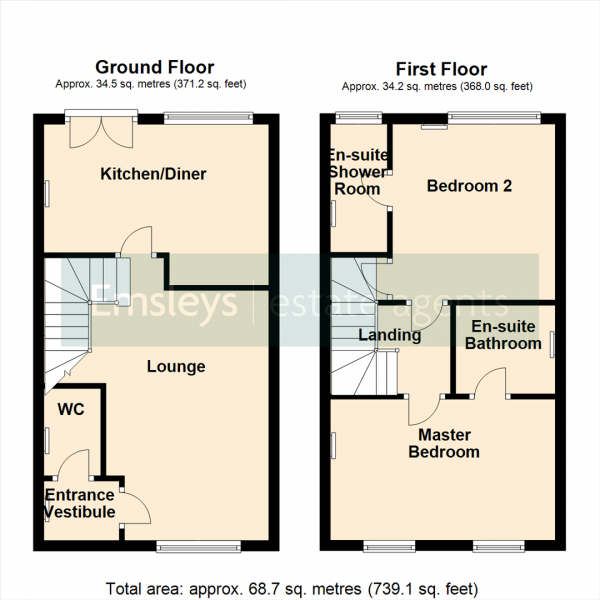 Floor Plan Image for 2 Bedroom Town House for Sale in Scarborough Chase,, Garforth, Leeds