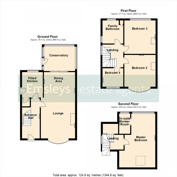 Floor Plan for 4 Bedroom Semi-Detached House for Sale in Bar Lane, Leeds, LS25, 2ED -  &pound300,000