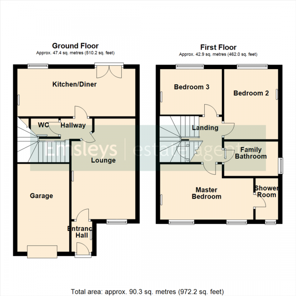 Floor Plan Image for 3 Bedroom Semi-Detached House for Sale in Daisy Bank Drive, Micklefield