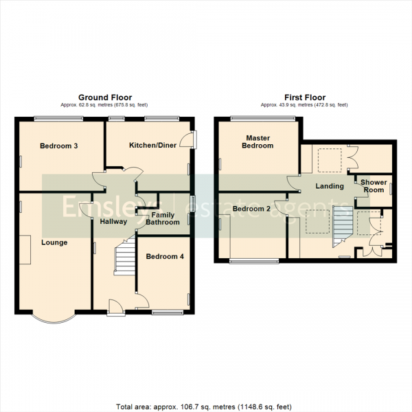 Floor Plan for 4 Bedroom Semi-Detached Bungalow for Sale in Kingsway, Garforth, Leeds, LS25, 1DQ -  &pound290,000