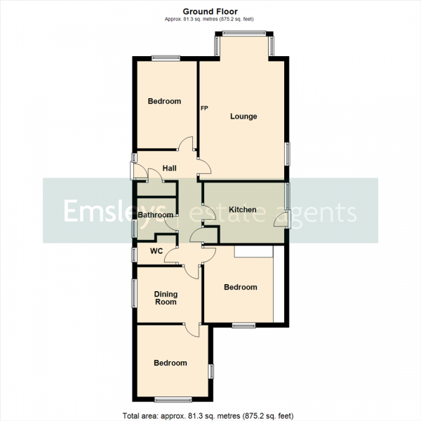 Floor Plan Image for 3 Bedroom Detached Bungalow for Sale in Sandgate Drive, Kippax, Leeds