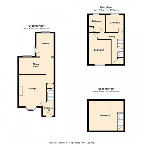 Floor Plan Image for 3 Bedroom Cottage for Sale in East View, Micklefield, Leeds