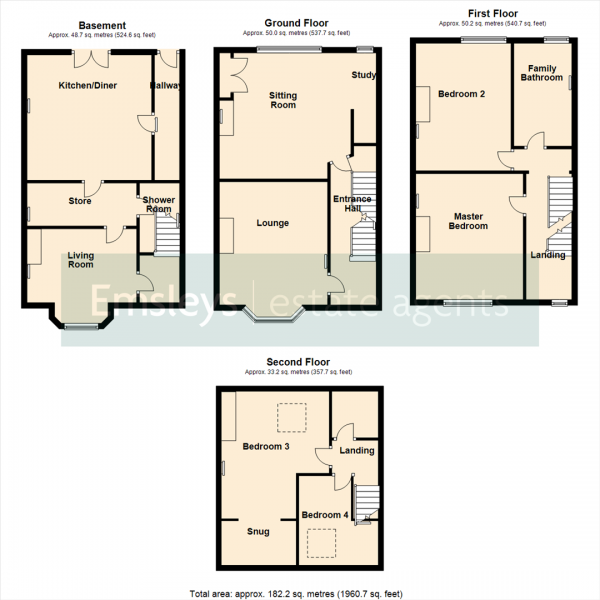 Floor Plan Image for 4 Bedroom Terraced House for Sale in Wakefield Road, Garforth, Leeds